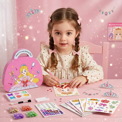 Special Diamond Painting & Princess Book Makeup Craft Kits Foil Art Books Set Play on Paper for Girl Handcraft Easter Gifts