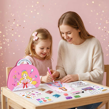 Special Diamond Painting & Princess Book Makeup Craft Kits Foil Art Books Set Play on Paper for Girl Handcraft Easter Gifts