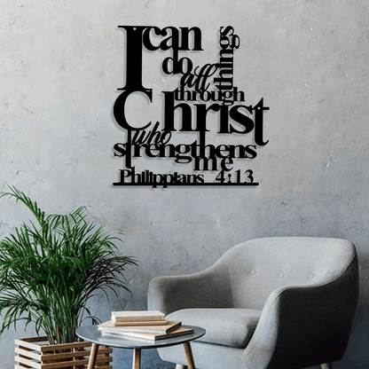 🔥Last Day 55% OFF ✝️Christianartworkshop Philippians 4:13 I Can Do All Things Metal Wall Decor: Christ’s Strength for Your Walls