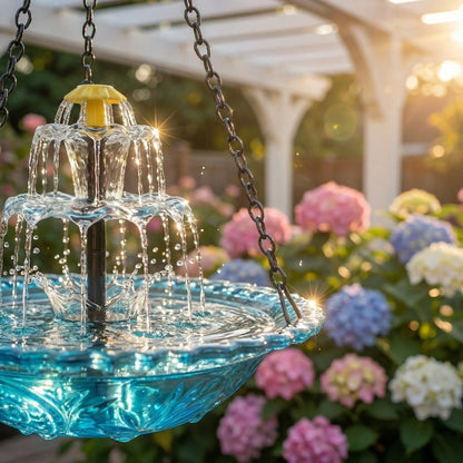 ✨2026 Spring Hot Sale 48% OFF🐦Solar Cascade Hanging Bird Bath Fountain