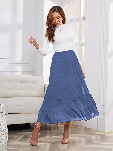 FREE SHIPPING💐Women’s Chiffon Pleated A-Line Skirt