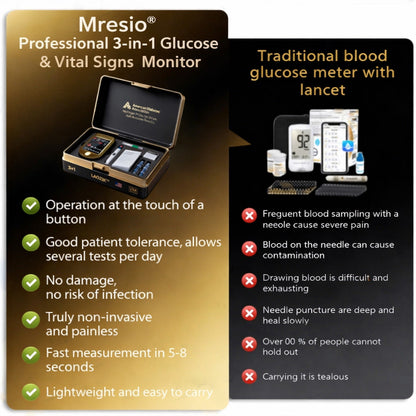 🩸Health America Subsidized Product |Mresio® Professional 12in1 Glucose & Vital Signs Monitor-Painless, Fast, Precise& FDA-Backed(Made in California, USA)