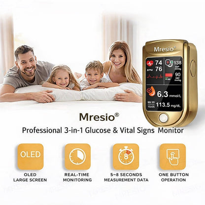 🩸Health America Subsidized Product |Mresio® Professional 12in1 Glucose & Vital Signs Monitor-Painless, Fast, Precise& FDA-Backed(Made in California, USA)