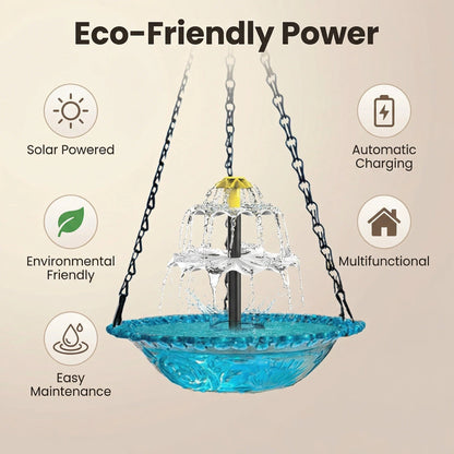 ✨2026 Spring Hot Sale 49% OFF🐦Solar Cascade Hanging Bird Bath Fountain