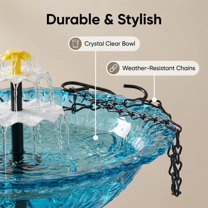 ✨2026 Spring Hot Sale 48% OFF🐦Solar Cascade Hanging Bird Bath Fountain