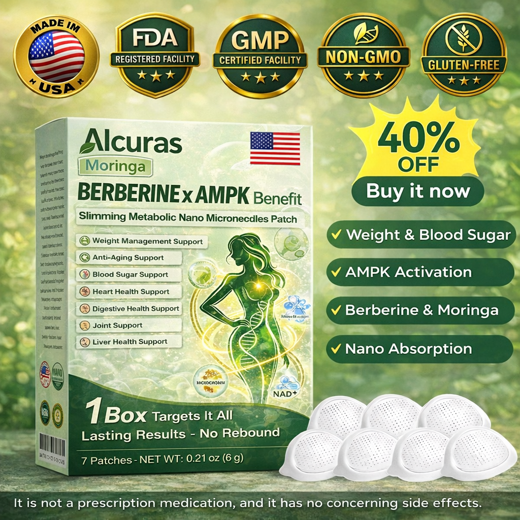 Official Store| 🧑‍⚕️Alcuras® Moringa × Berberine × AMPK 8-Benefit Slimming & Metabolic Nano Microneedle Patch 🇺🇸 Just once a day · Visible changes in 7 days ✅ For obesity, loose skin, diabetes, sleep apnea, joint issues, and more